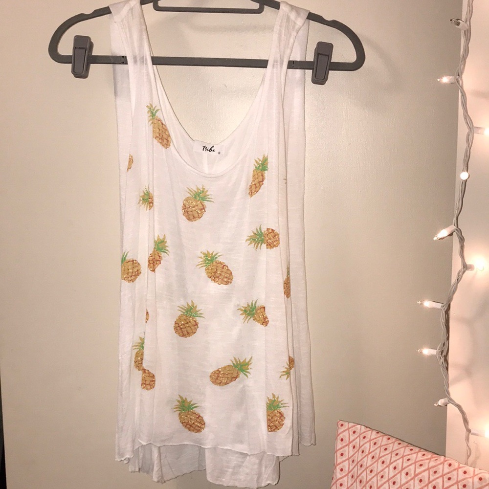 Boutique Pineapple-Print Flowy Tank Top
